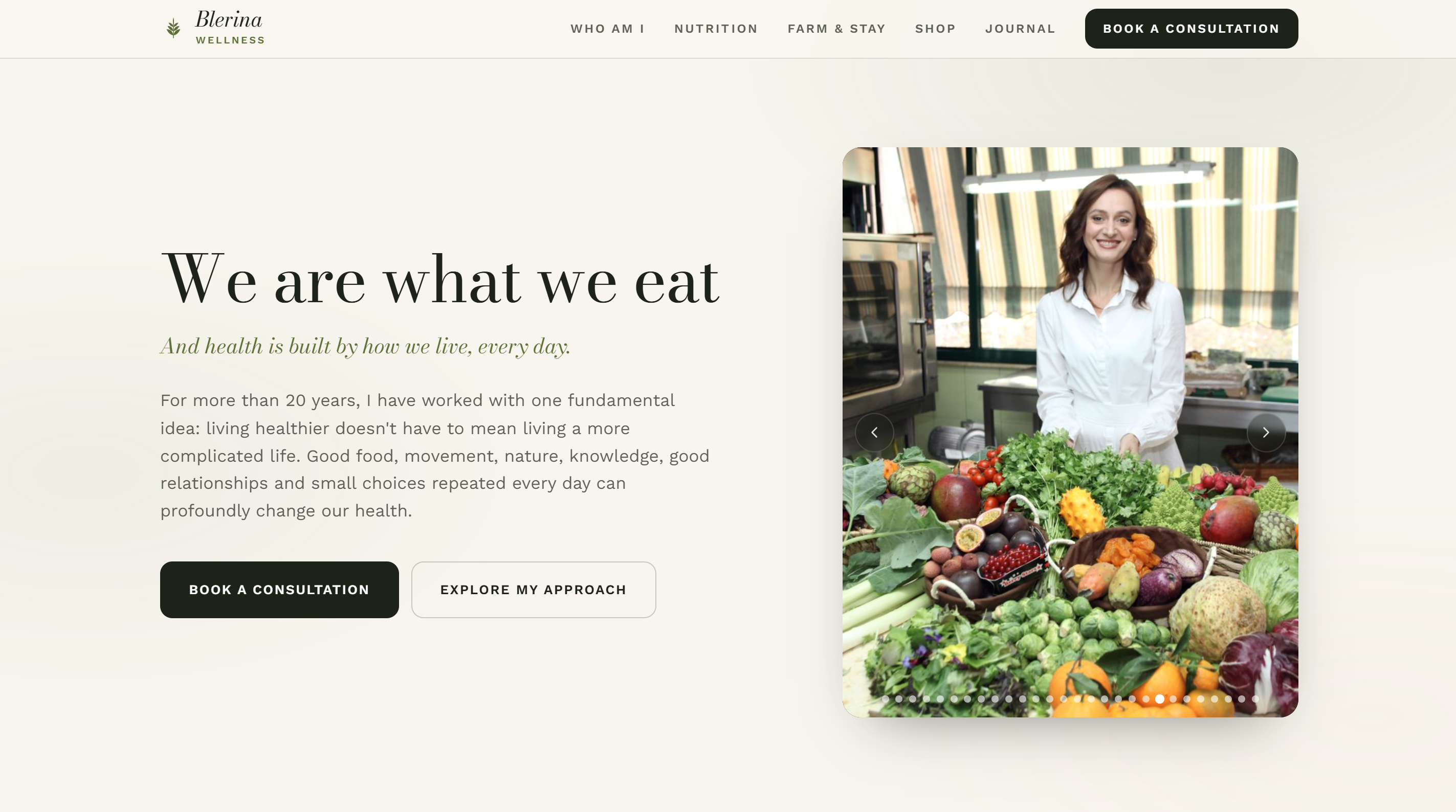 The Blerina Wellness website on a laptop